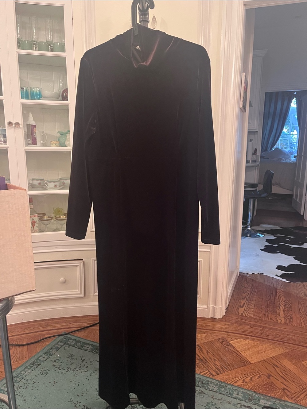 Y2K Moda International Dark Chocolate Velvet Long Sleeve Maxi Dress